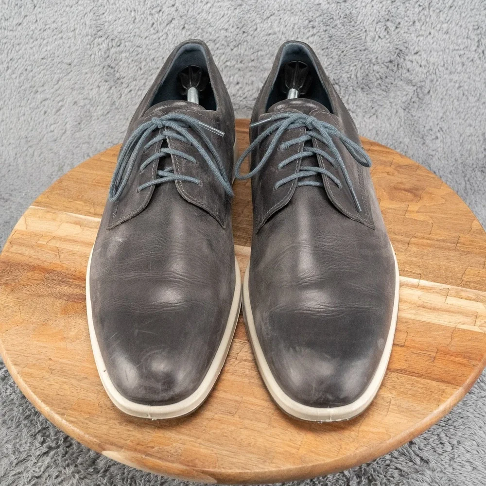 ECCO Navy Blue Leather Casual Blucher Oxfords‎ Euro 47 Men 13 M